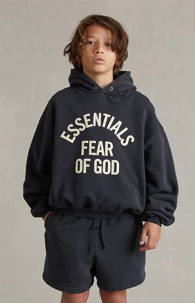 Fear of God ESSENTIALS Kids Faded Black Campus '90s Hoodie