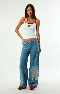 Ed Hardy Retro Tiger Embroidered Tank Top