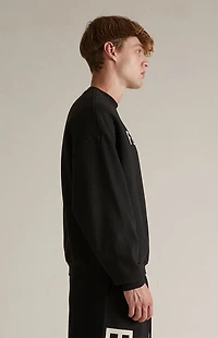 Fear of God ESSENTIALS Black Heavy Crew Neck Sweatshirt