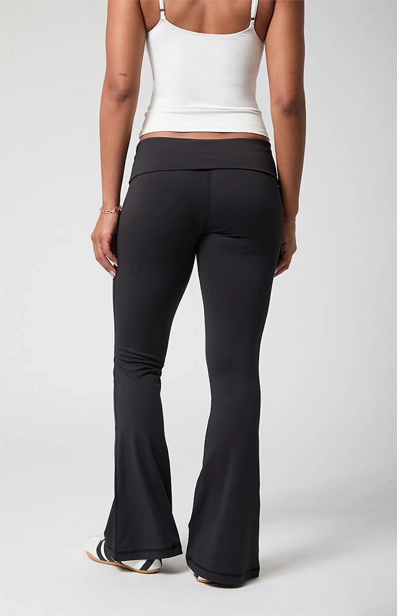 PAC 1980 WHISPER Active Fold-Over Waistband Flare Yoga Pants