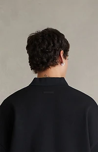 Fear of God ESSENTIALS Vintage Black Signature ’90s Cropped Polo Shirt