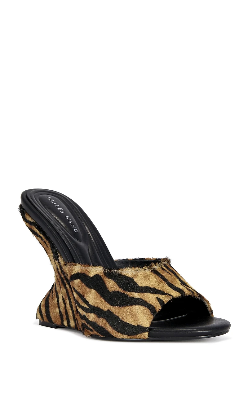 AZALEA WANG Women's Vasa Tiger Wedge Sandals
