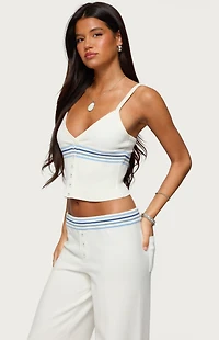 Edikted Miya Stripey Ribbed Knit Tank Top