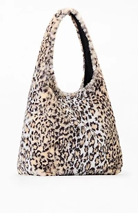 John Galt Leopard Faux Fur Shoulder Bag