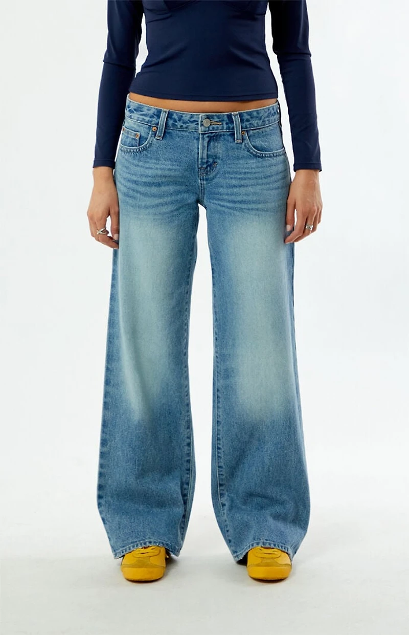 Pacsun Zoe Low Rise Girlfriend Jeans Light Blue Wash