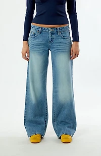 Pacsun Zoe Low Rise Girlfriend Jeans Light Blue Wash