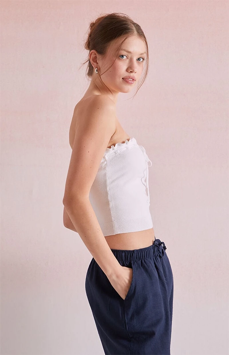 Beverly and Beck Ruffle Edge Tube Top