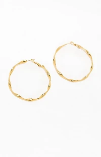 LA Hearts Gold Twisted Hoop Earrings