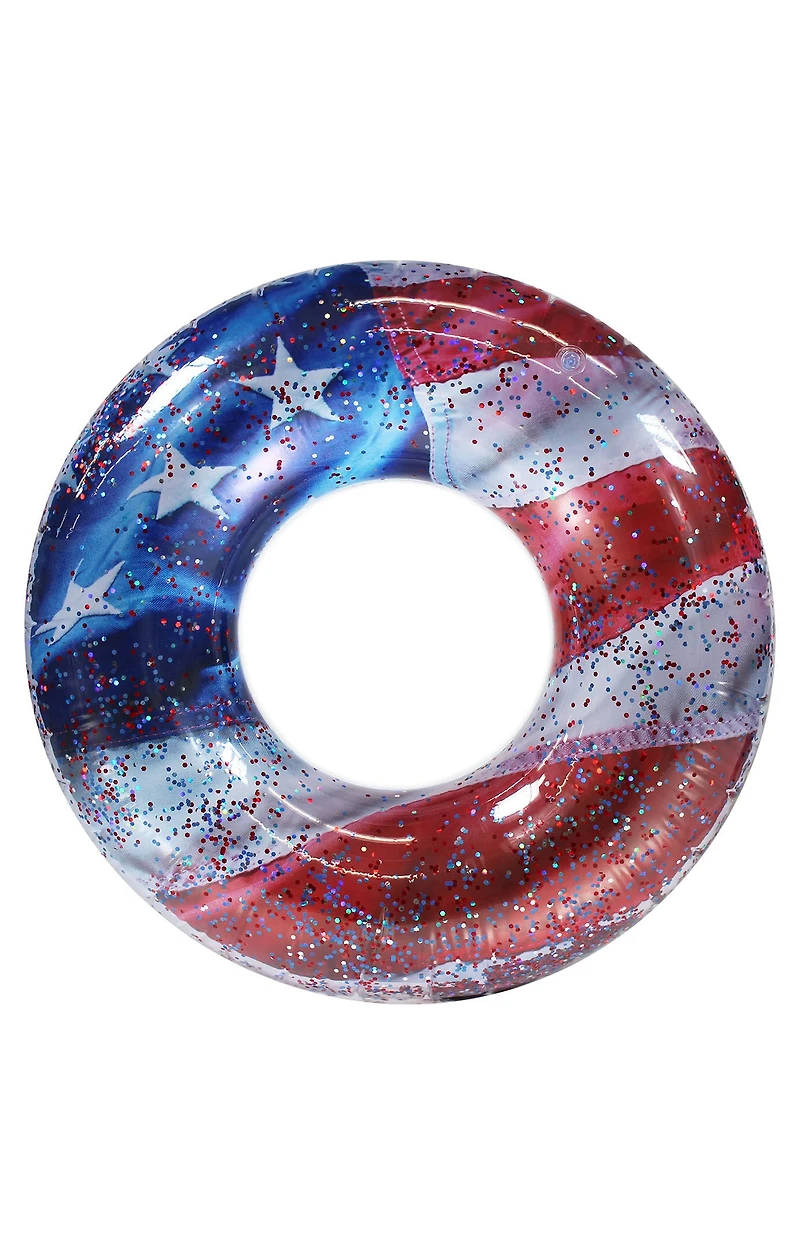 PoolCandy Stars & Stripes Glitter 48" Jumbo Pool Tube
