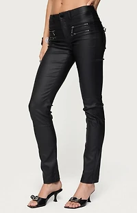 Edikted Kaede Faux Leather Skinny Jeans