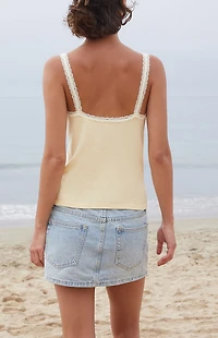 John Galt Yellow Honor Lace Tank Top