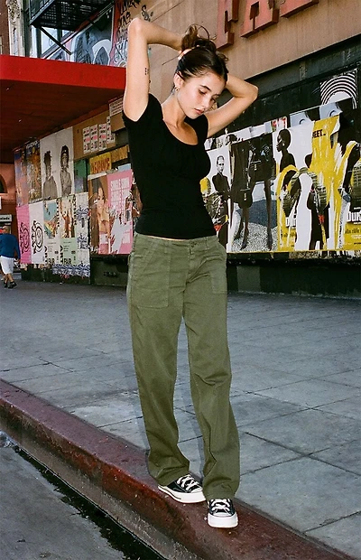 John Galt Black Ruched T-Shirt