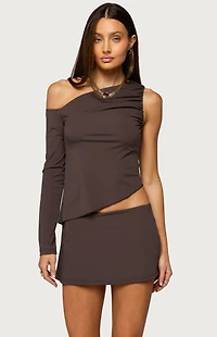Edikted Lucretia Asymmetric Off Shoulder Top