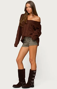 Edikted Inga Oversized Cable Knit Sweater