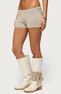 Edikted Nicca Iridescent Knit Shorts