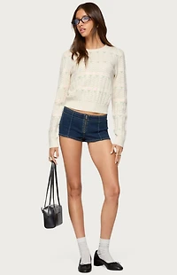 Edikted Emerie Flower Textured Knit Sweater