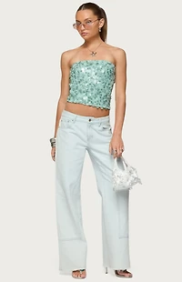 Edikted Brynn Sequin Strapless Top