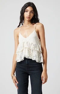 Beverly and Beck Iris Lace Babydoll Tank Top