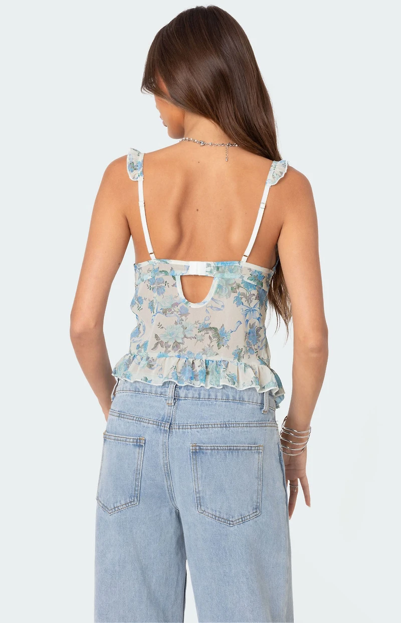 Edikted Cascade Ruffled Bra Top