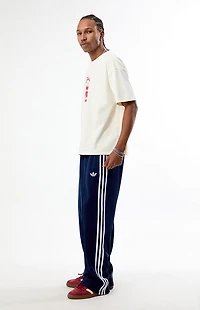 adidas Navy Baggy Three Stripe Track Pants