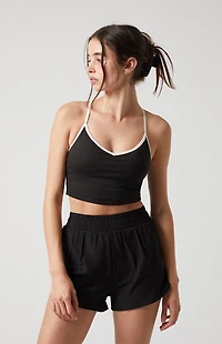 PAC 1980 WHISPER Active Black Charlie X-Back V-Neck Sports Bra