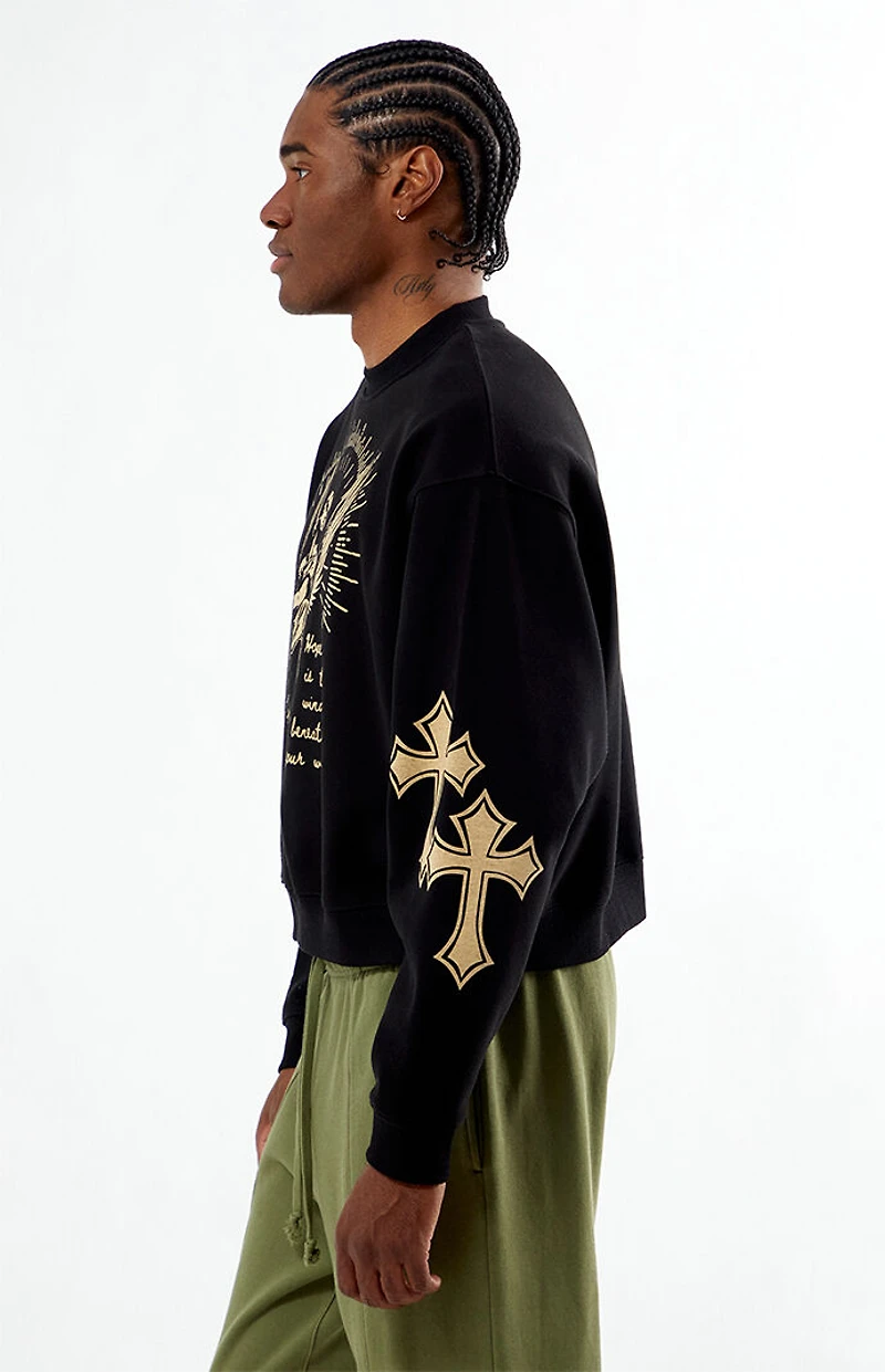 Pacsun Hope Cropped Crew Neck Sweatshirt