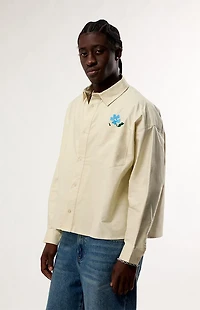 GARDENS & SEEDS Flower Oxford Button Up Long Sleeve Shirt