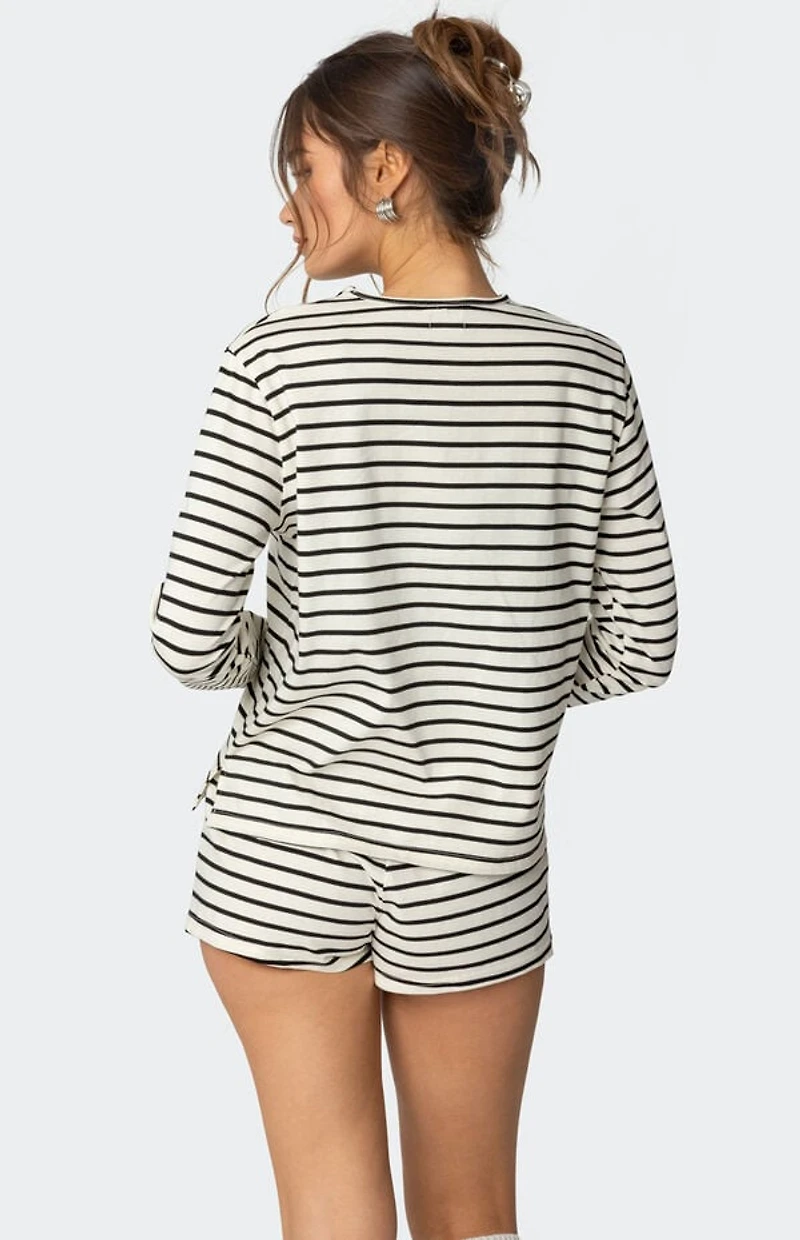 Edikted Jordyn Striped Long Sleeve T-Shirt
