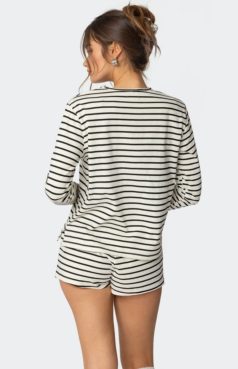 Edikted Jordyn Striped Long Sleeve T-Shirt