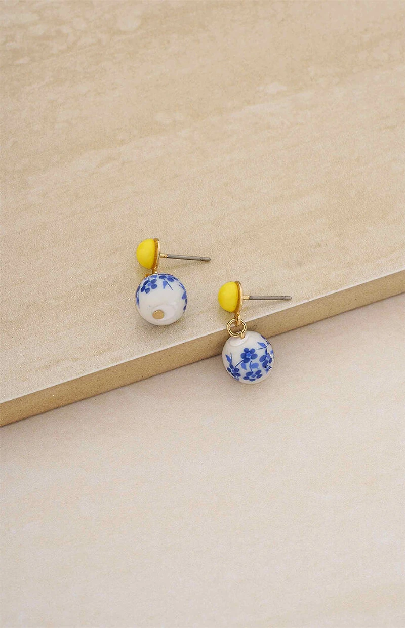 Ettika Indigo Floral Drop Earrings