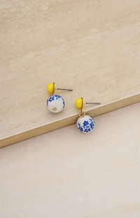 Ettika Indigo Floral Drop Earrings