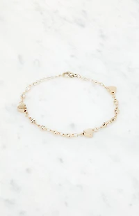 John Galt Gold Heart Charm Bracelet