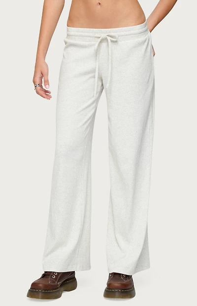 Edikted Cicilia Straight Leg Ribbed Pants