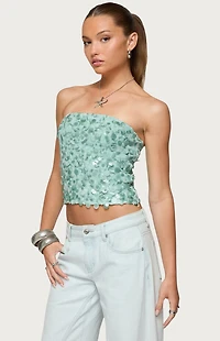 Edikted Brynn Sequin Strapless Top