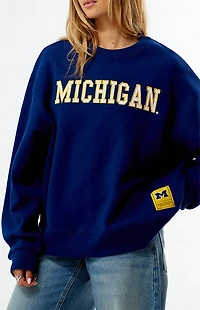 WILD COLLECTIVE x Pacsun University of Michigan Applique Crew Neck Oversized Sweatshirt