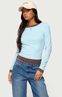 Edikted Contrast Layered Look Long Sleeve T-Shirt