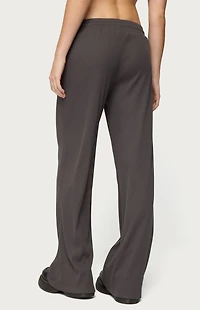 Edikted Cicilia Straight Leg Ribbed Pants