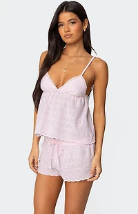 Edikted Talula Eyelet Babydoll Top