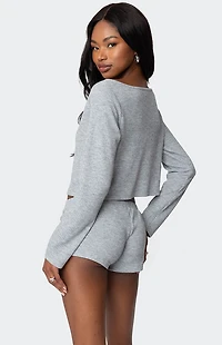 Edikted Teddy Waffle Shorts