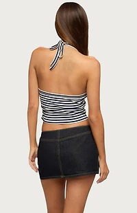 Edikted Velma Striped Ribbed Halter Top