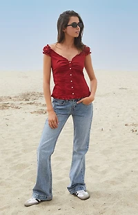 John Galt Red Elena Top
