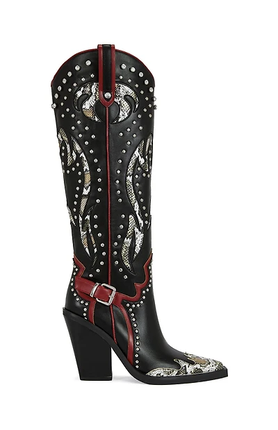 AZALEA WANG Women's Hyperion Black Cat Western Boots