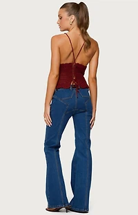 Edikted Starrie Panel Stitch Low Rise Jeans