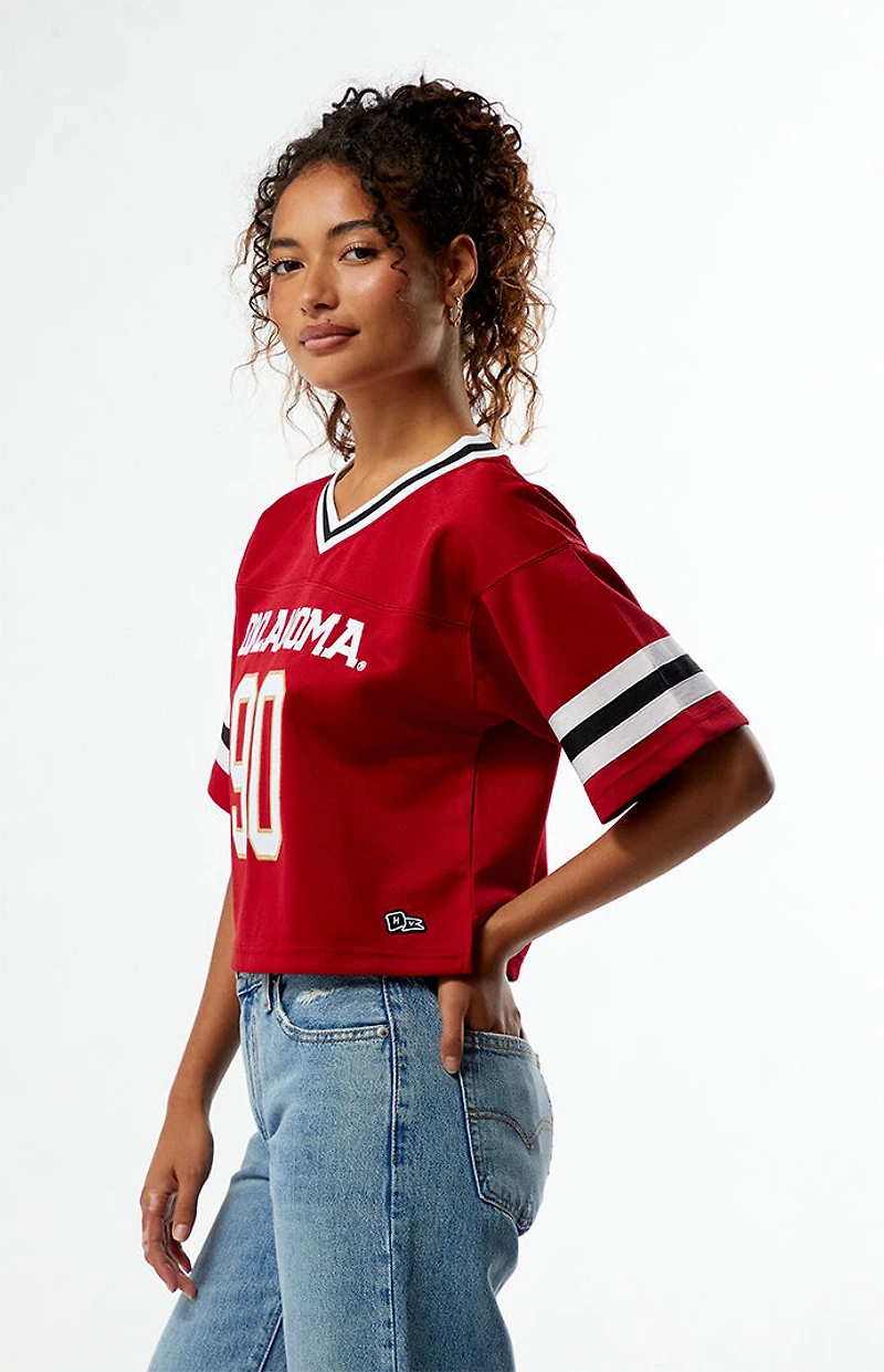 HYPE & VICE Oklahoma Sooners Cropped Football Jersey