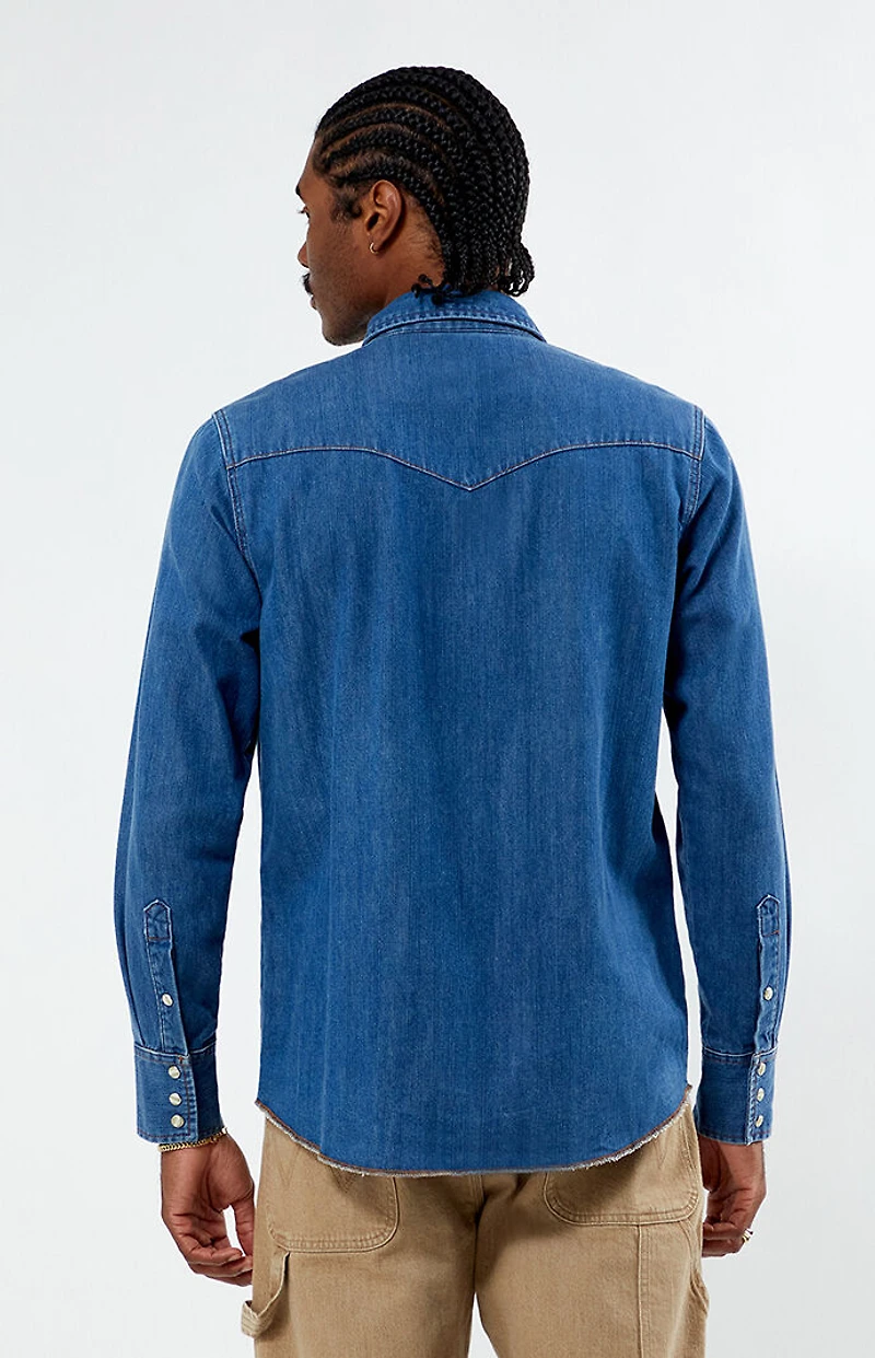 Wrangler x PacSun Western Denim Long Sleeve Shirt