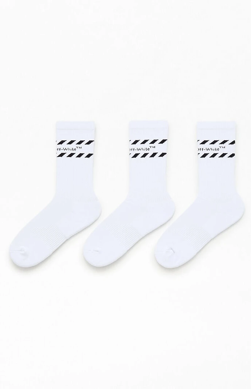 L/AB c/o Off-White 3 Pack Diagonal Stripe Crew Socks