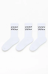 L/AB c/o Off-White 3 Pack Diagonal Stripe Crew Socks