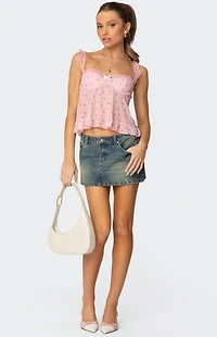 Edikted Pipa Floral Sheer Mesh Bra Top