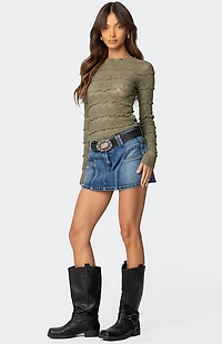 Edikted Jive Washed Denim Mini Skirt