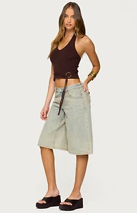 Edikted Kez Belted Knit Halter Top